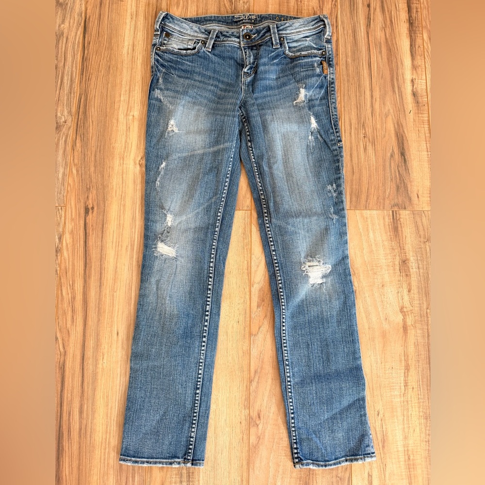 Silver Jeans Audrey Skinny Low Rise Women's Distressed Denim